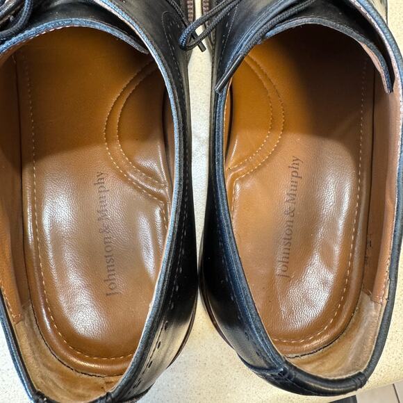 Johnston & Murphy Size 10.5M Black Henrick Plain Toe Oxford main image 5